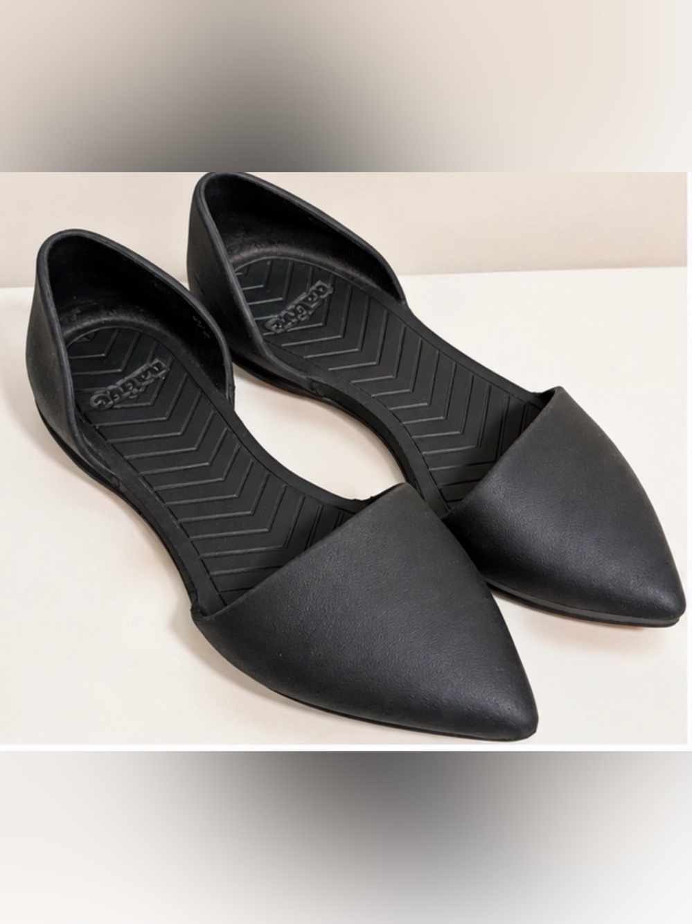 Native Black Pointed D'Orsay Flats - Women's